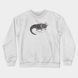 Axolotl with Common and Latin Names - detailed animal drawing Crewneck Sweatshirt